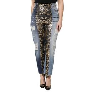 NEW DOLCE & GABBANA patchwork high waist denim jeans in multicolor